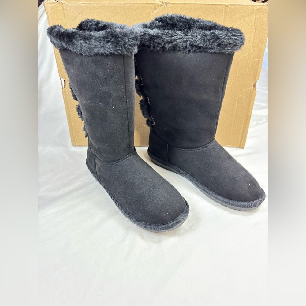 Sugar Black‎ Faux Suede Boots Size 6M
NWB